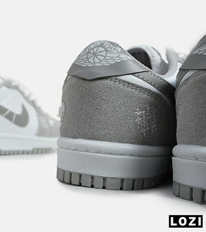 کفش کتانی مردانه و زنانه طوسی سفید نایک NIKE jordan Vodoo