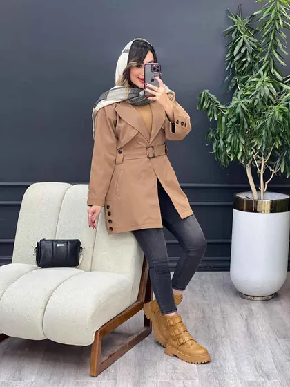 بارانی بغل چهاردکمه ژیله دار