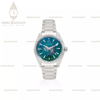 ساعت مچی امگا سیمستر جهان نما صفحه سبز Omega Seamaster Worldtimer