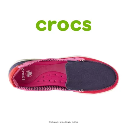 لوفر زنانه کراکس - Crocs Walu Canvas Loafer Nautical Navy/Pepper
