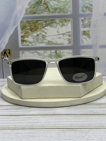 خرید عینک آفتابی پرسول مدل P6813 سایز 50 فریم کائوچو سبک عدسی پلی‌کربنات UV400 پلاریزه مخصوص رانندگی