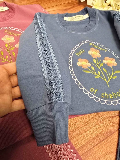 بلوز شلوار دخترانه نواردوزی شده