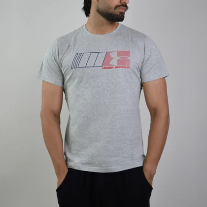 تیشرت ورزشی مردانه آندر آمور مدل STORM-1907 طوسی روشن