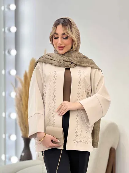 مانتو گلدوزی جلو باز