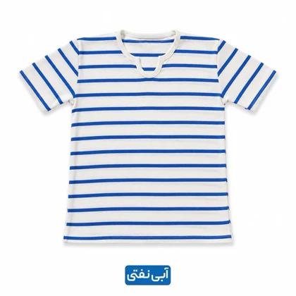 تیشرت زنانه کبریتی طرح راه راه یقه دلبری کد 295500
