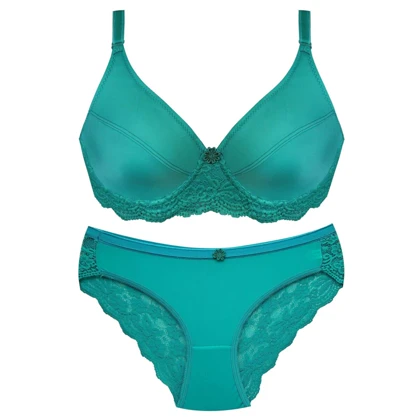 ست شورت و سوتین فنردار سبز پانیذ کد 9012