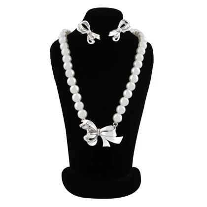 نیم ست زنانه مرواریدی پاپیون