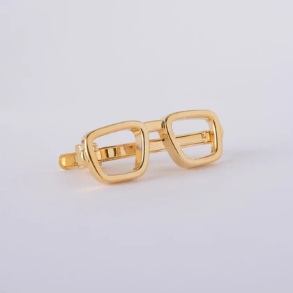 گیره کراوات عینک طلایی