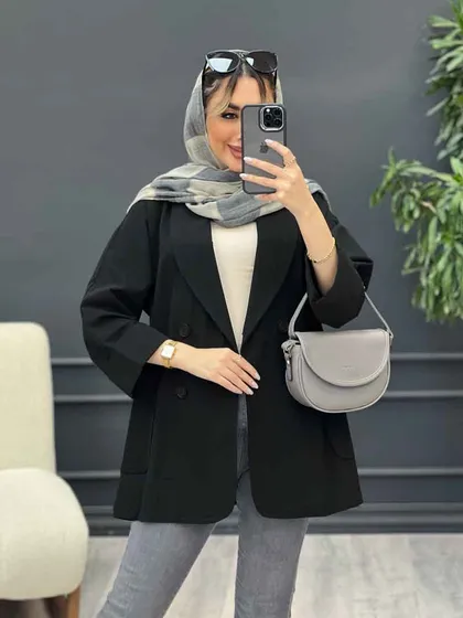 مانتو لینن چهار دکمه آستین پاکتی