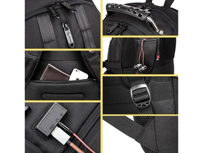 کوله پشتی لپ تاپ 17 اینچ و مسافرتی بنج Bange اصل BG-1901 با درگاه USB و AUX