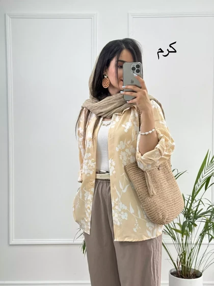 مانتو شومیزی گلی