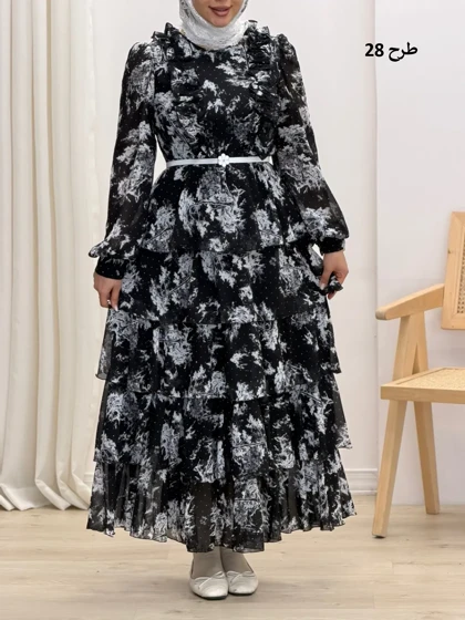 4241-پیراهن طبقه‌ای رز