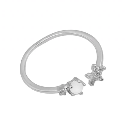 انگشتر مروارید و گلبرگ