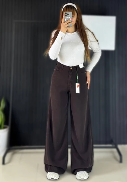 شلوار سیلک کبریتی بگ لخت و ریزشی زنانه