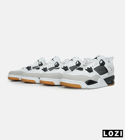 کتانی ساق‌دار بزرگ پا سفید طوسی Nike air jordan 4