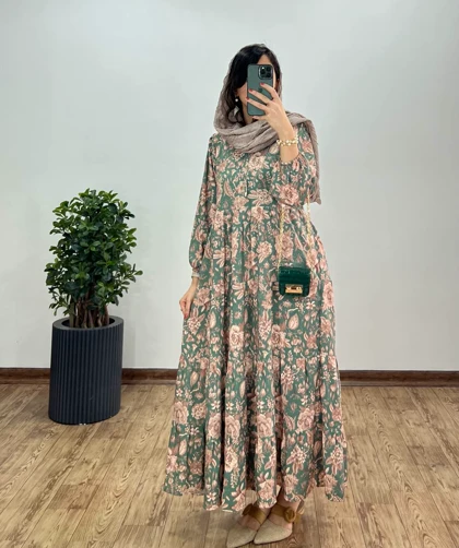 پیراهن بلند طرحدار مرسانا 3