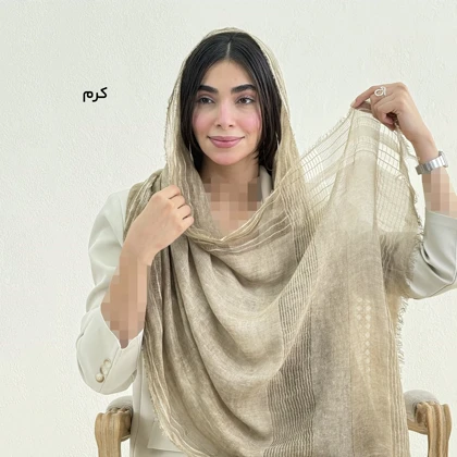 شال زنانه لینن دور ریش | آی بولک