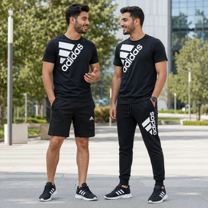 پکیج ست سه تیکه Adidas مردانه مدل Tenesi + کفش ورزشی مردانه مدل Alshen