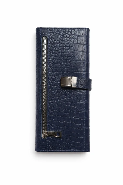 کیف دستی چرم طبیعی گاوی سرمه ای