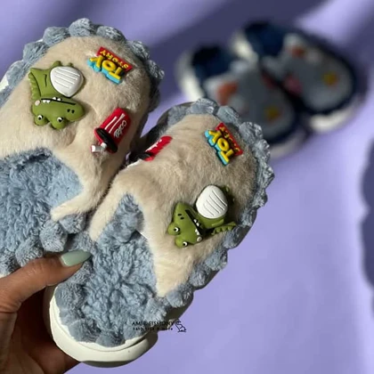 دمپایی پولیشی روفرشی بچگانه طرح دایناسور