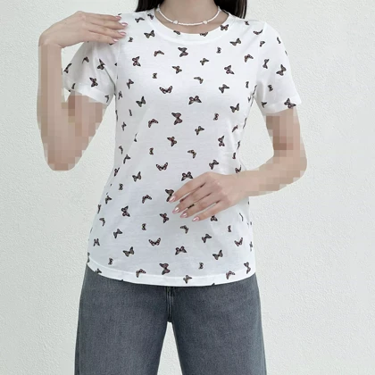 تیشرت زنانه طرح پروانه