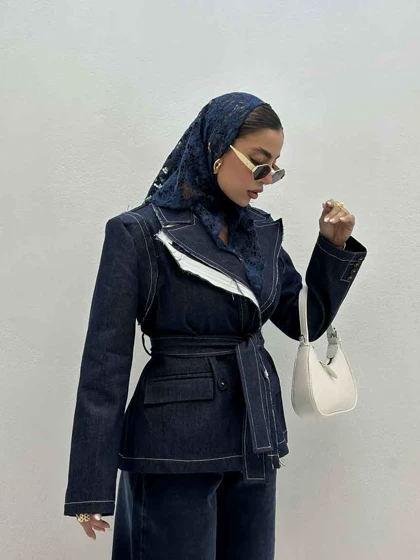 کت جین برش‌دار