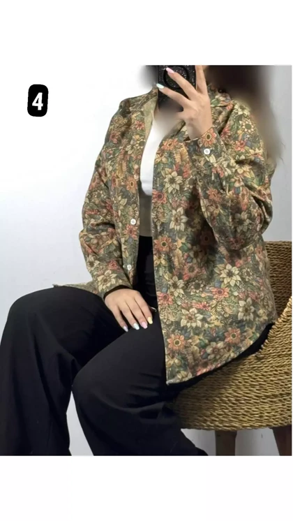 شومیز گلی پاییزی 55360
