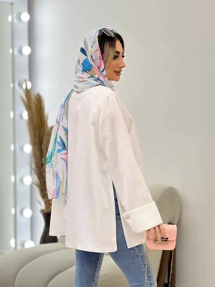 مانتو جلو باز آستین دو دکمه