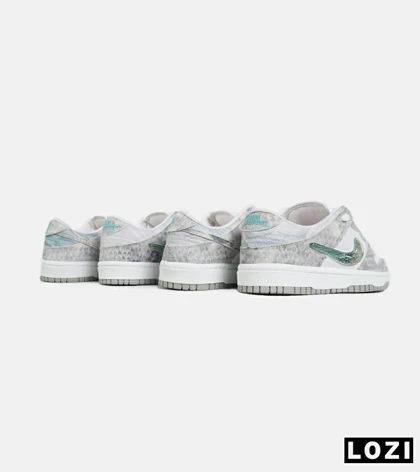 کفش کتانی مردانه و زنانه طوسی سفید سبز نایک NIKE dunk low steam puppet