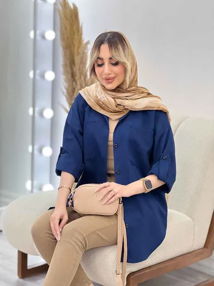 شومیز کراش آستین بند دار