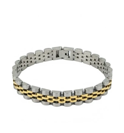 دستبند رولکس مردانه و زنانه دو رنگ طلایی نقره ای Rolex bracelet Silvergold