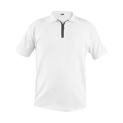 تیشرت مردانه یقه زیپ‌دار سفید مدل Arban