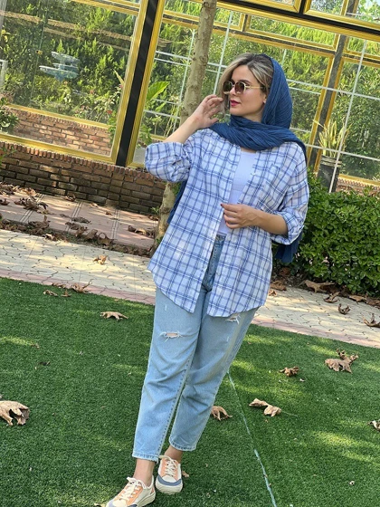 مانتو چهارخونه سلین