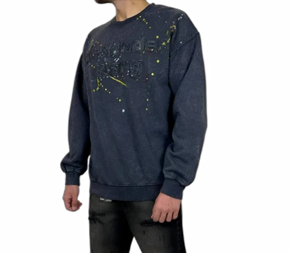 دورس مردانه ذغالی سنگ شور با چاپ گلدوزی برجسته