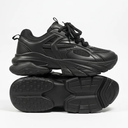 کفش کتانی فشن تمام مشکی کد 295002