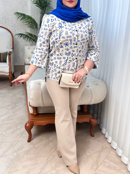 شومیز لینن نجوا 3071