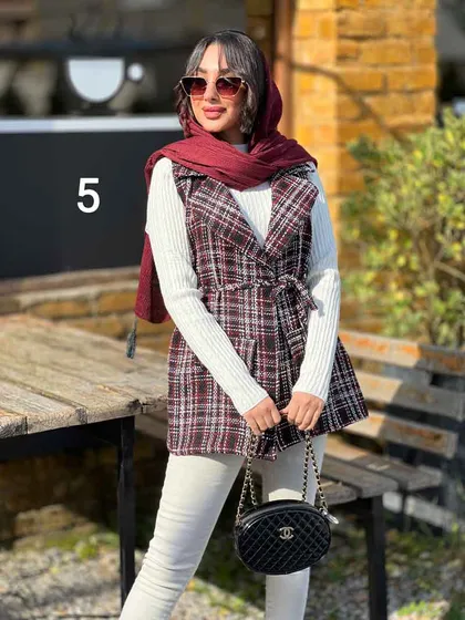 ژیله دو جیب پاکتی کمردار
