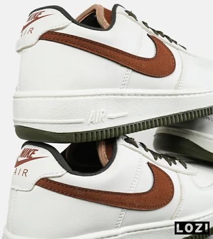 کفش مردانه و زنانه سفید قهوه ای NIKE AIR FORCE مدل 7418