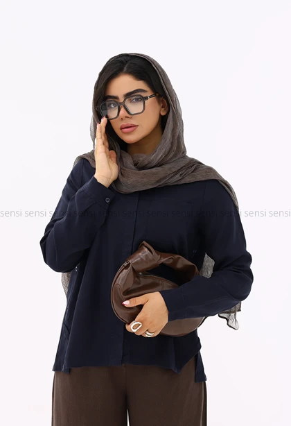شومیز زنانه لایوسل بغل دکمه نما کد1006330