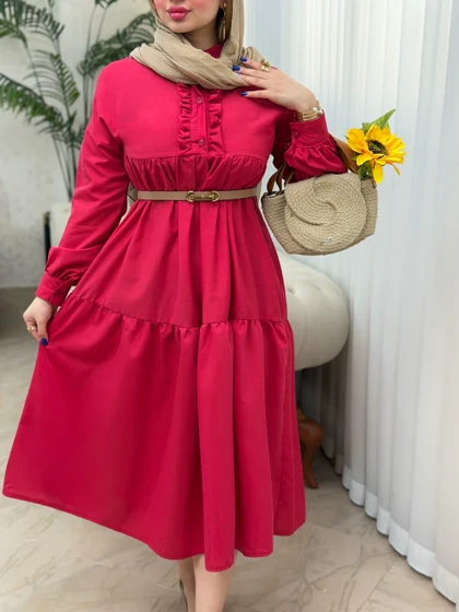 پیراهن داکرون جلو دکمه 3746