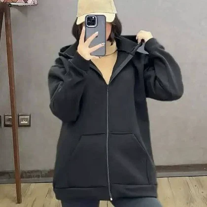 سویشرت جلو زیب ساده