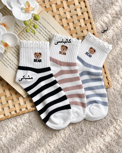 جوراب نیم ساق راه راه کد 30930