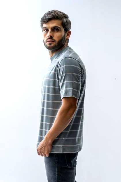 تیشرت آستین کوتاه راه راه مردانه