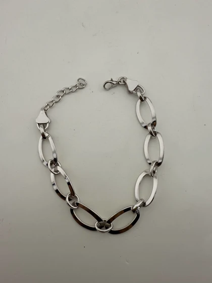 دستبند زنجیری طلایی بیضی بزرگ