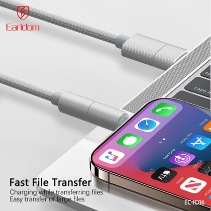کابل شارژ چندکاره ارلدام Earldom مدل EC-IC06 توان 60 وات طول 1 متر