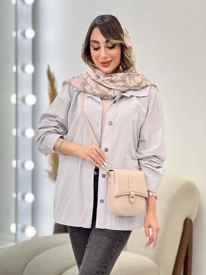 مانتو دو جیب برش‌دار روژین