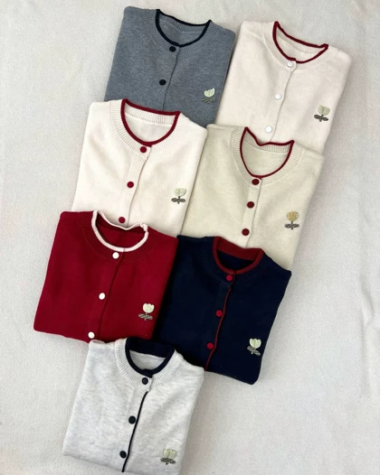 ژاکت بافت مینیمال گل کد 5239