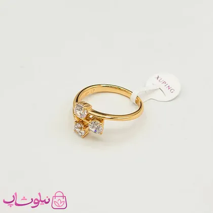 انگشتر زنانه ژوپینگ مدل سه نگین سفید