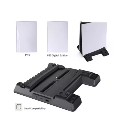 استند شارژ و فن خنک کننده PS5 مدل TP5-0593Bمناسب fat/slim