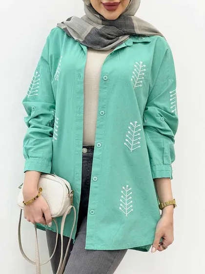 شومیز لینن گندم